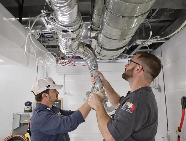 Westwood Air Duct Cleaning technician performing thorough AC duct cleaning in Westwood