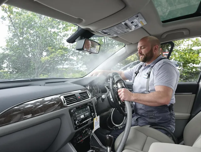 Westwood Air Duct Cleaning specialist performing professional car duct cleaning in Westwood