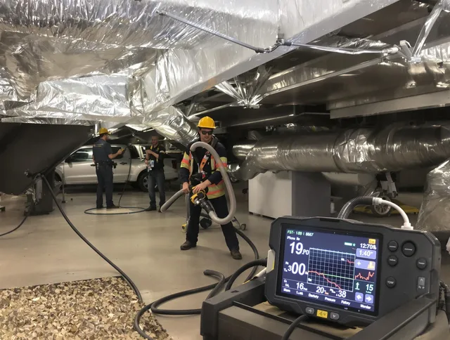 Professional negative pressure duct cleaning by Westwood Air Duct Cleaning in Westwood