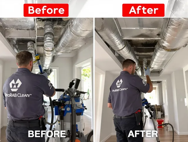 Westwood Air Duct Cleaning expert performing thorough residential duct cleaning in a Westwood home